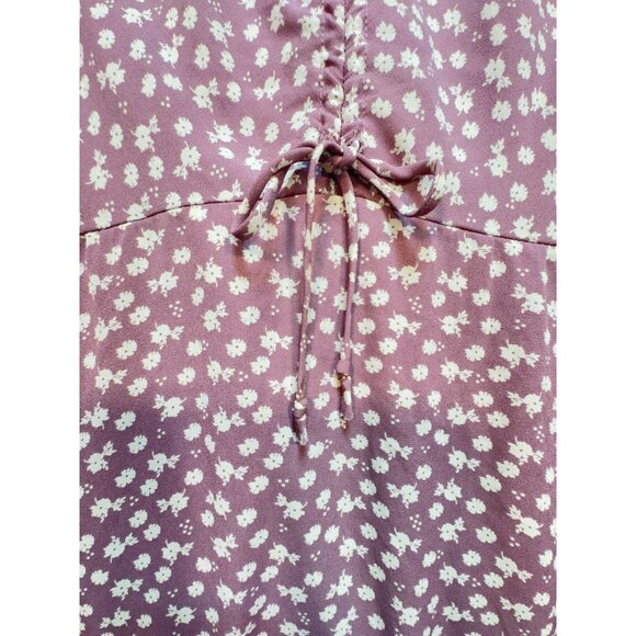 Monteau Los Angeles Womens Floral Cinched Front Sundress Sze M Mauve Floral Boho - Picture 7 of 13